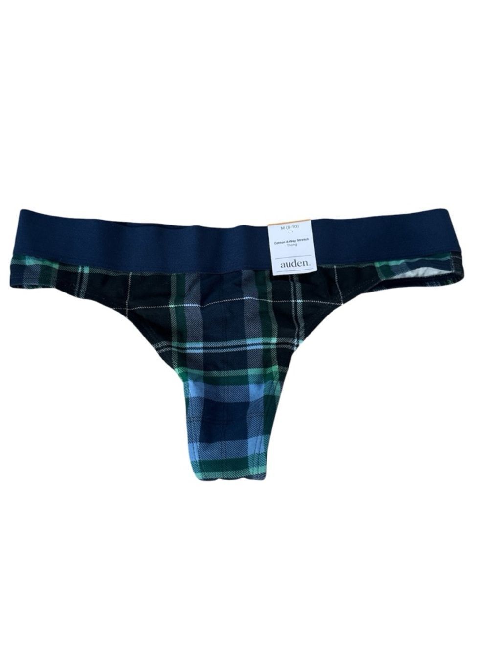 Auden Navy & Green Plaid Thong Panty